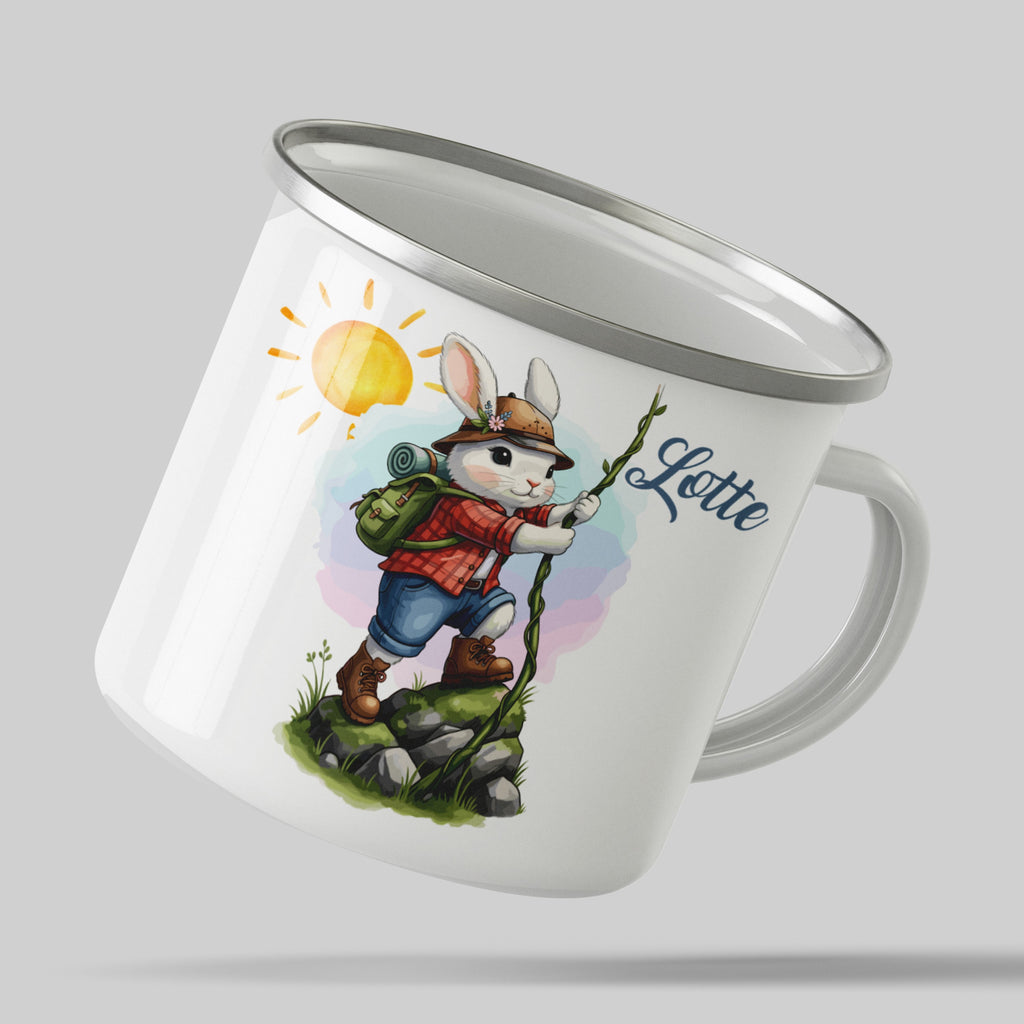 Bunny Hiker Personalized Enamel Mug Lotte product type