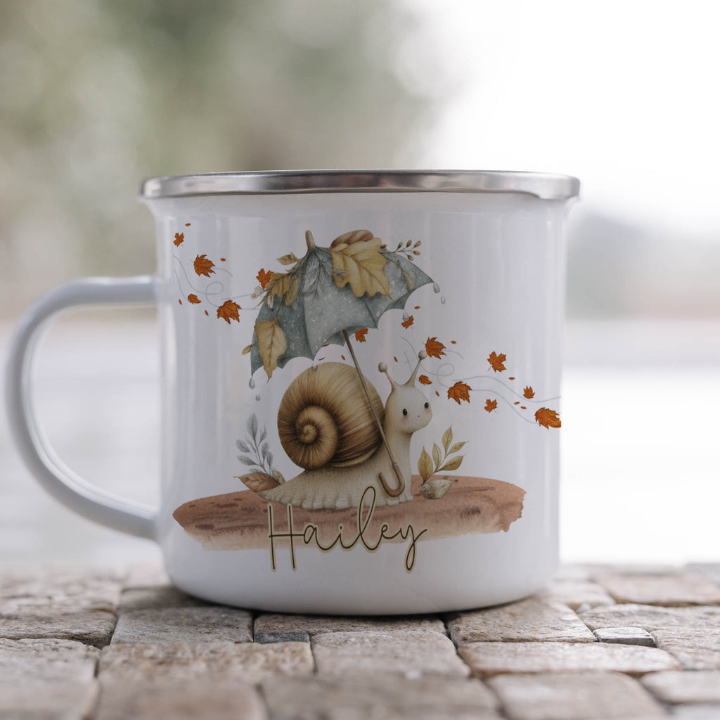Cute Snail with Umbrella Illustration on Mug product