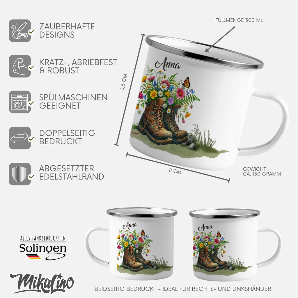 Personalized Rustic Boots and Flowers Mug product