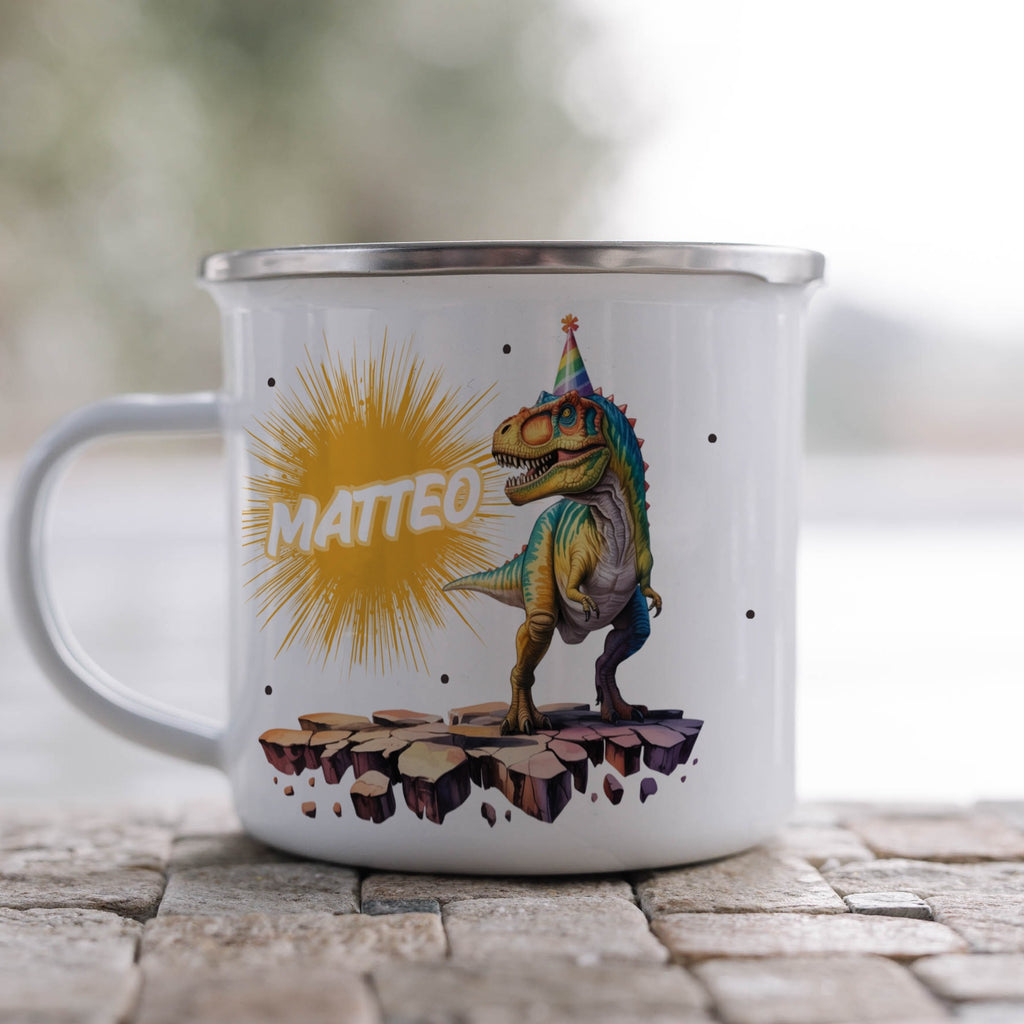 Dinosaur With Party Hat Matte White Mug product