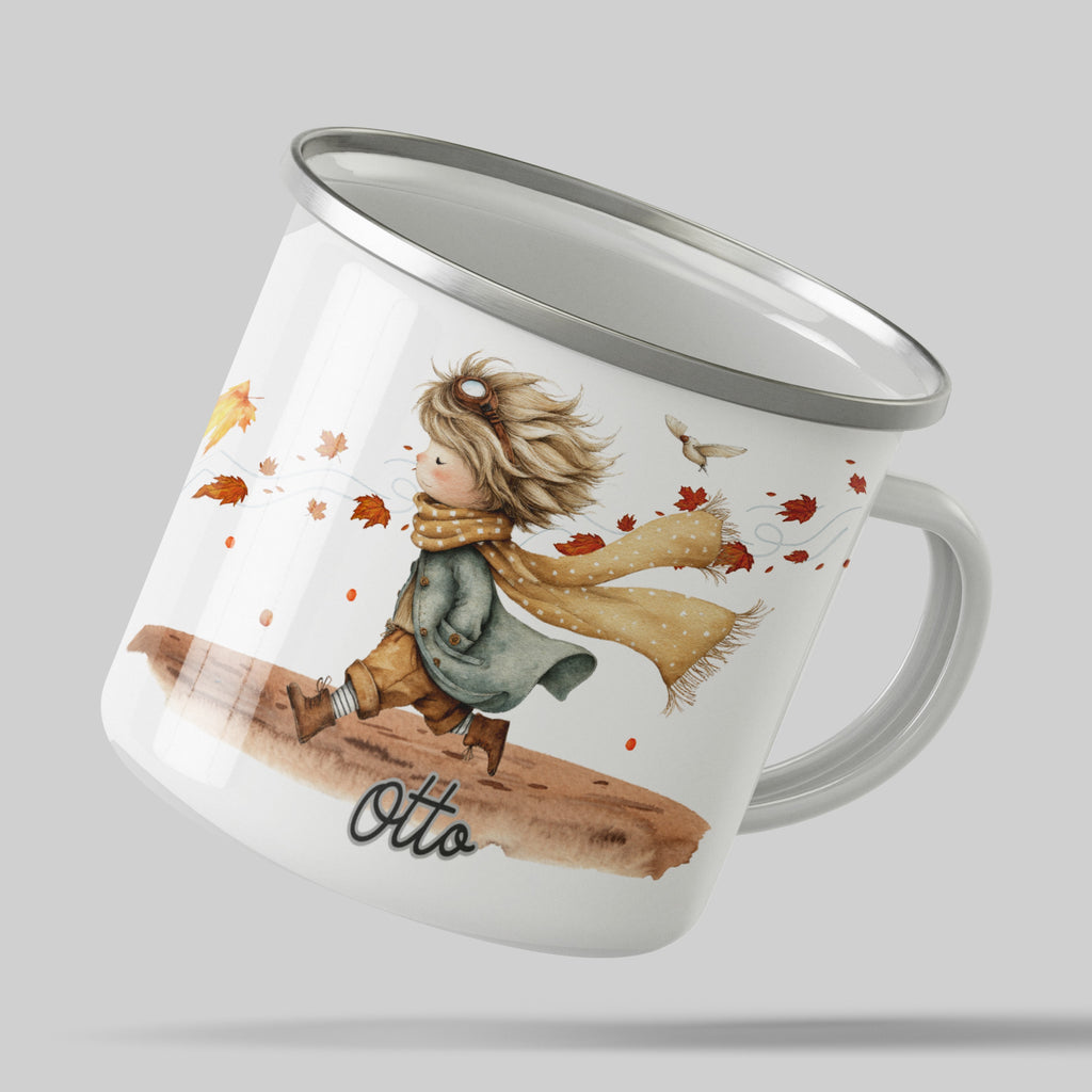 Autumn Adventure Boy Walking Personalized Mug product