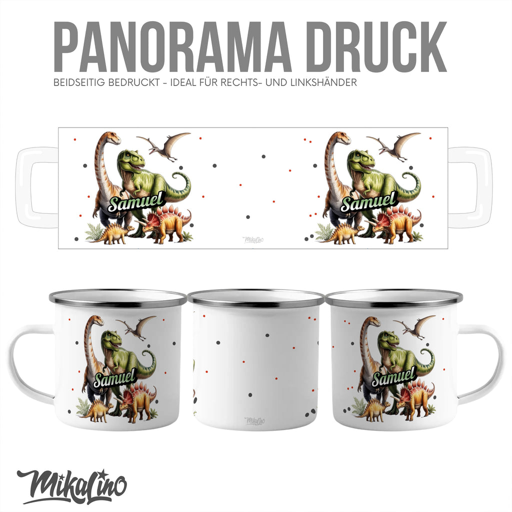 Dinosaur Personalized Design Enamel Mug product type