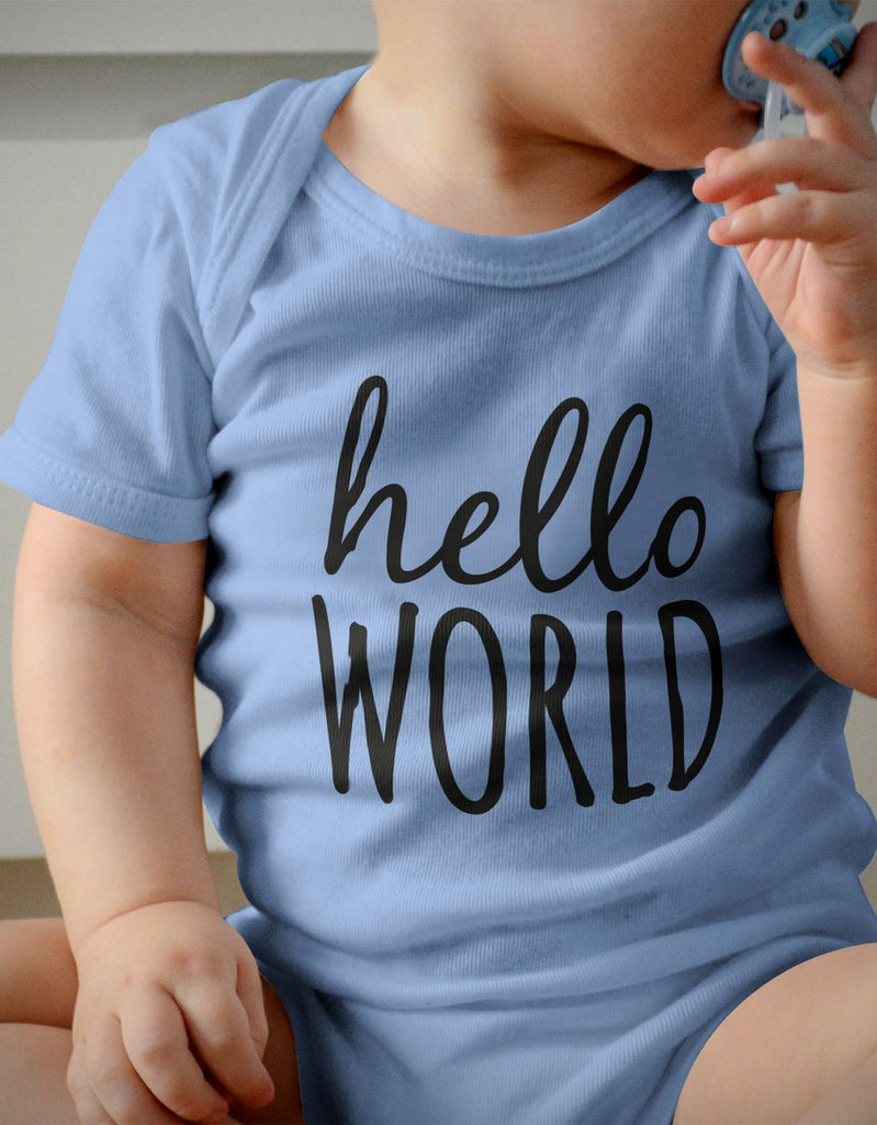 Babybody kurzarm Hello World - von Mikalino