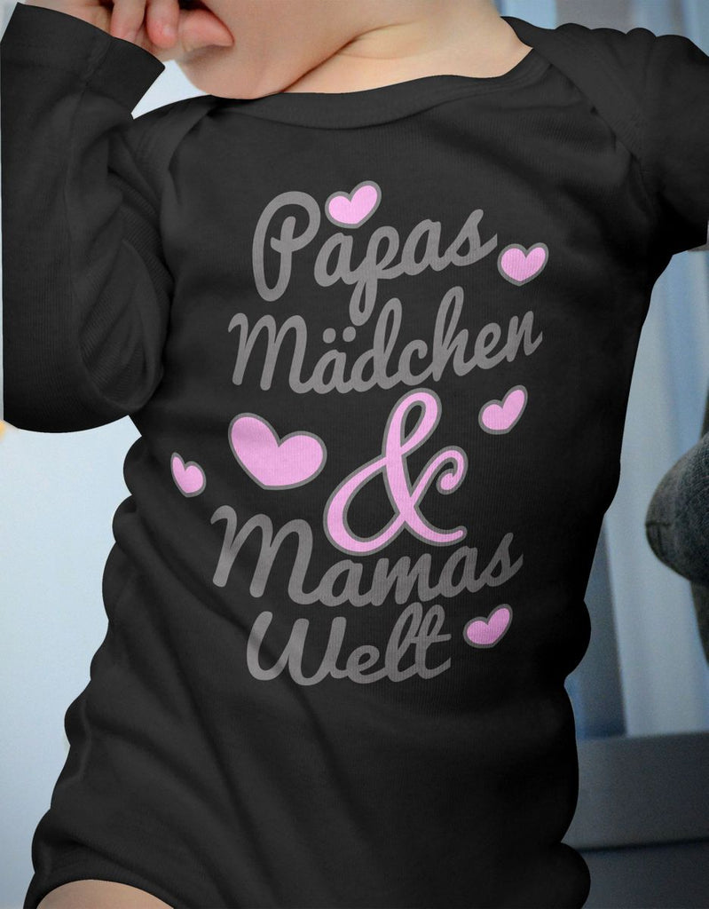 Babybody Langarm Papas Mädchen & Mamas Welt - von Mikalino