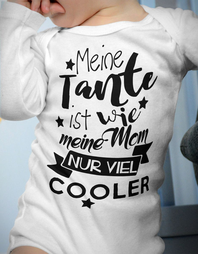 Babybody Langarm Meine Tante ist wie meine Mom, nur viel cooler - von Mikalino