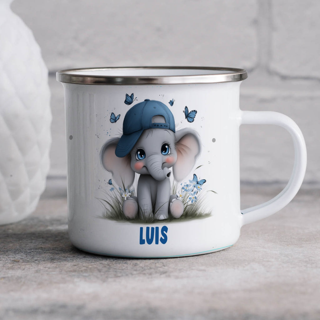 Cute Elephant Wearing Hat With Name Mug product