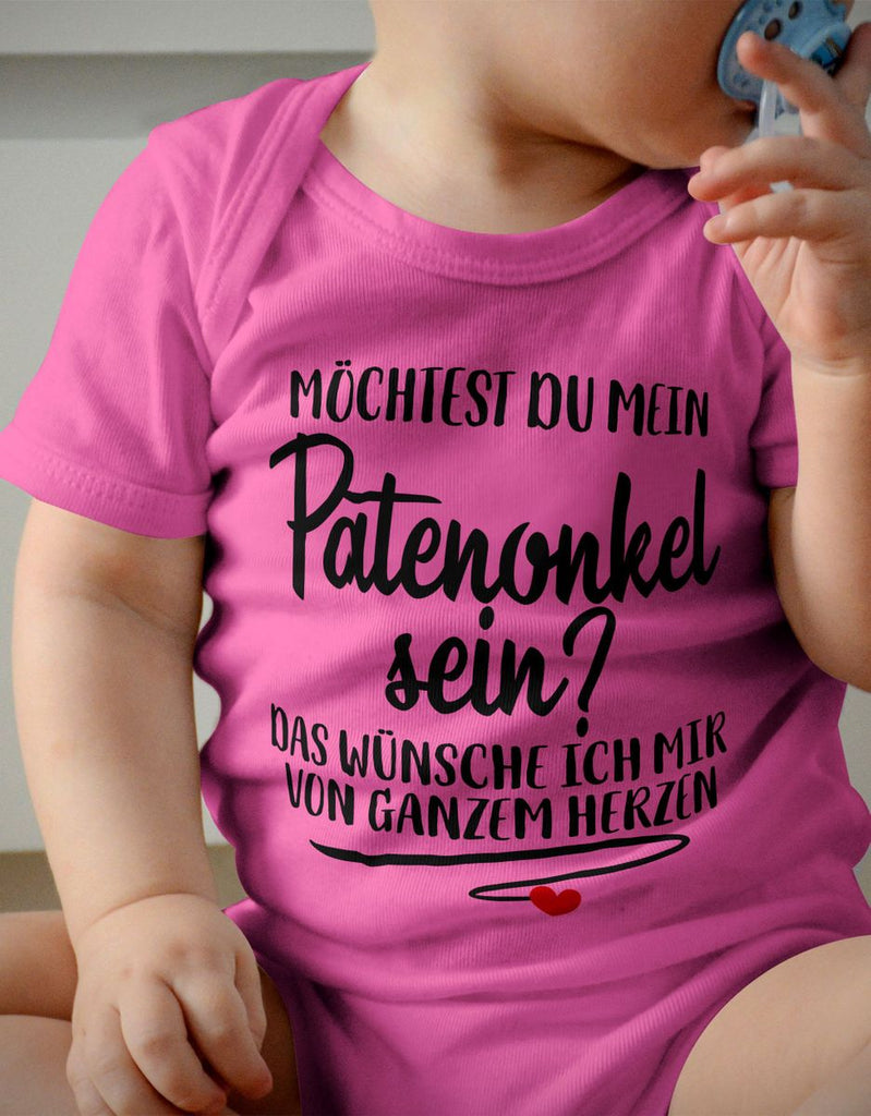 Babybody kurzarm Möchtest du mein Patenonkel sein - von Mikalino