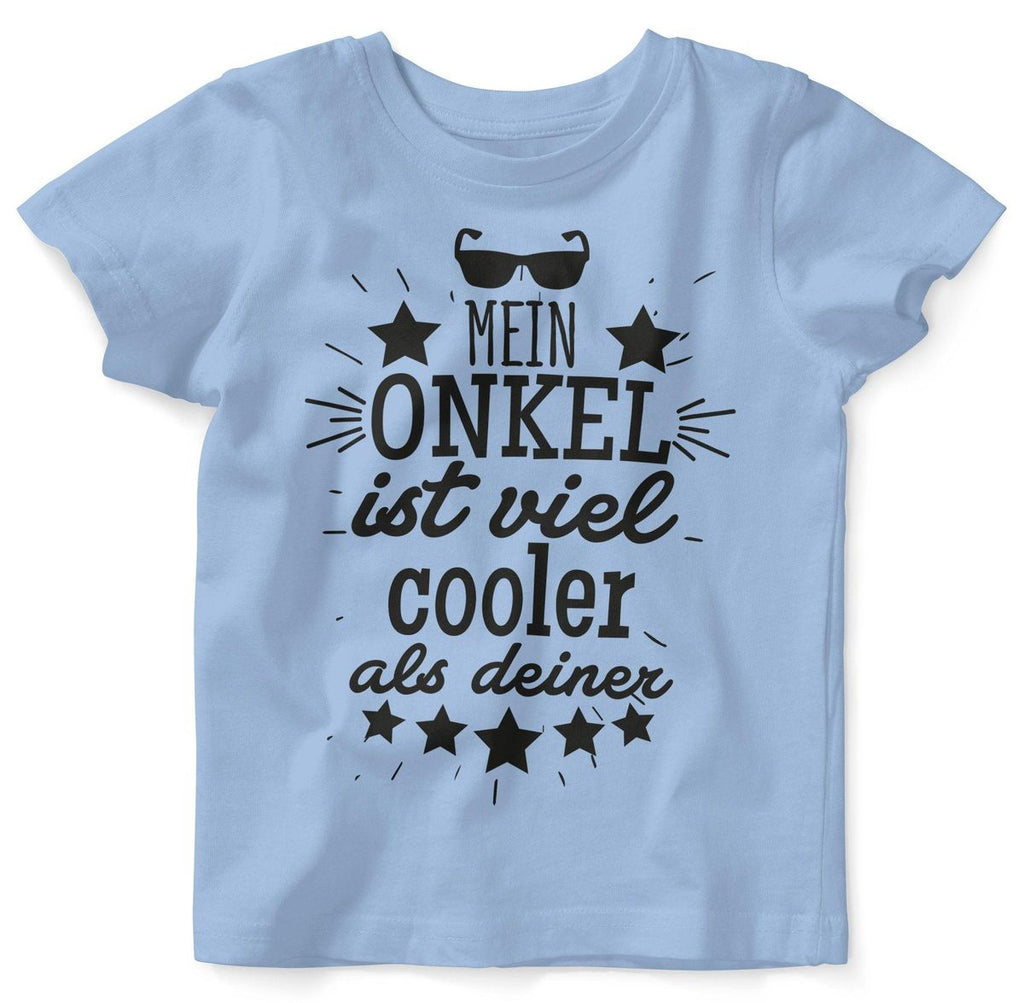 Mikalino Baby / Kinder T-Shirt mit Spruch für Jungen Mädchen Unisex kurzarm Mein Onkel ist viel cooler als deiner v2 | handbedruckt in Deutschland | Handmade with love - von Mikalino