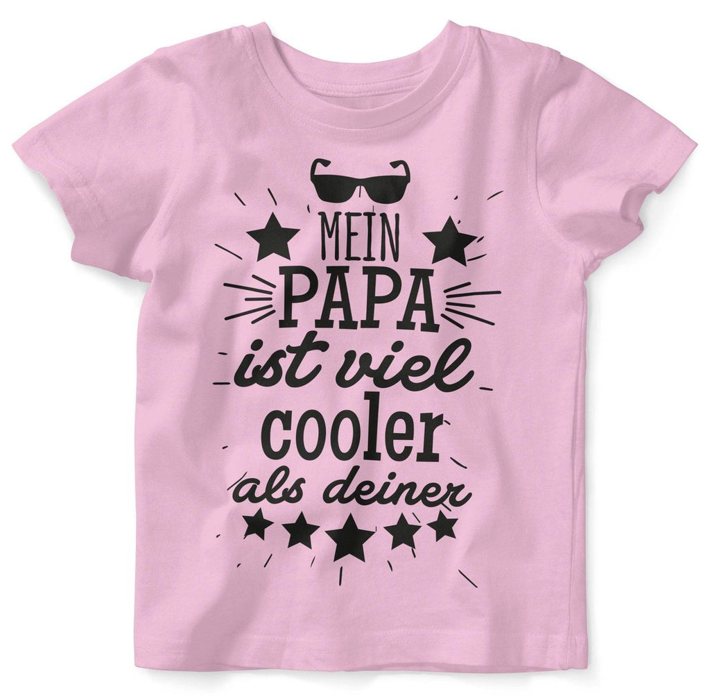 Mikalino Baby / Kinder T-Shirt mit Spruch für Jungen Mädchen Unisex kurzarm Mein Papa ist viel cooler als deiner v2 | handbedruckt in Deutschland | Handmade with love - von Mikalino