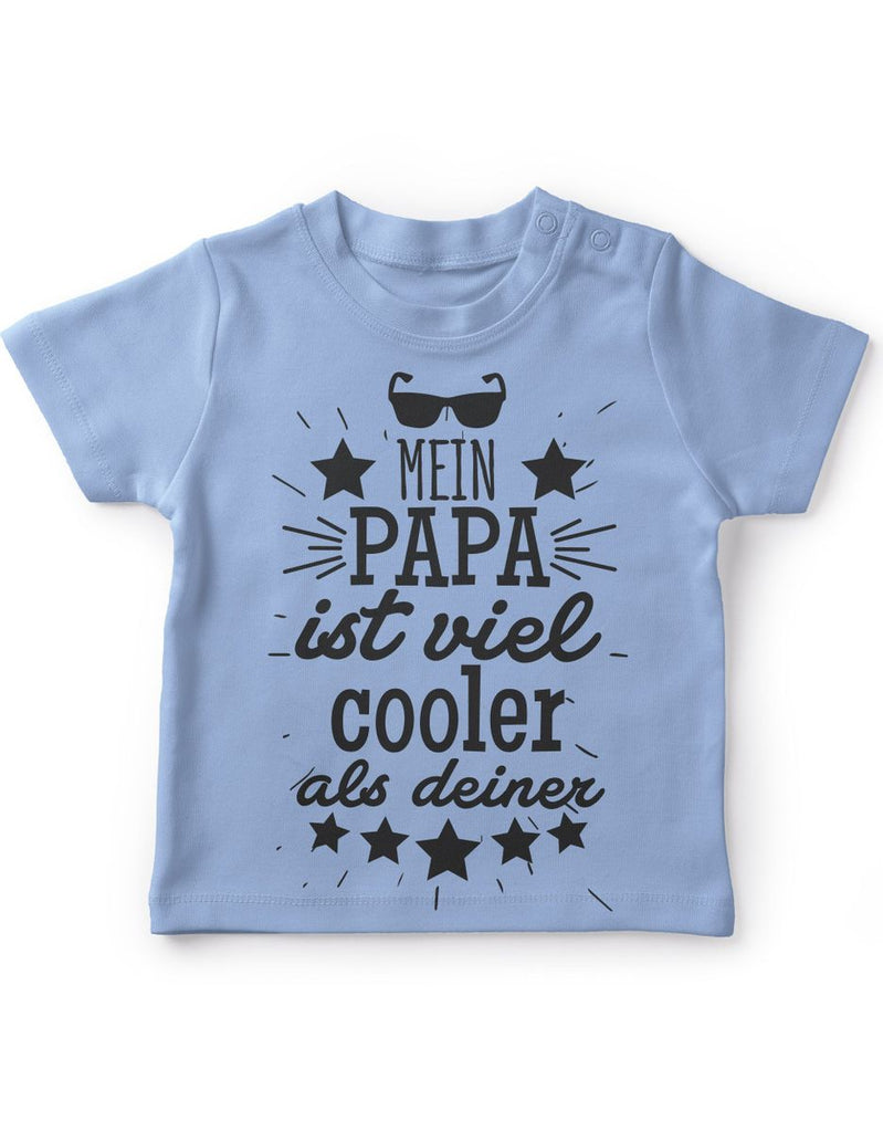 Mikalino Baby / Kinder T-Shirt mit Spruch für Jungen Mädchen Unisex kurzarm Mein Papa ist viel cooler als deiner v2 | handbedruckt in Deutschland | Handmade with love - von Mikalino