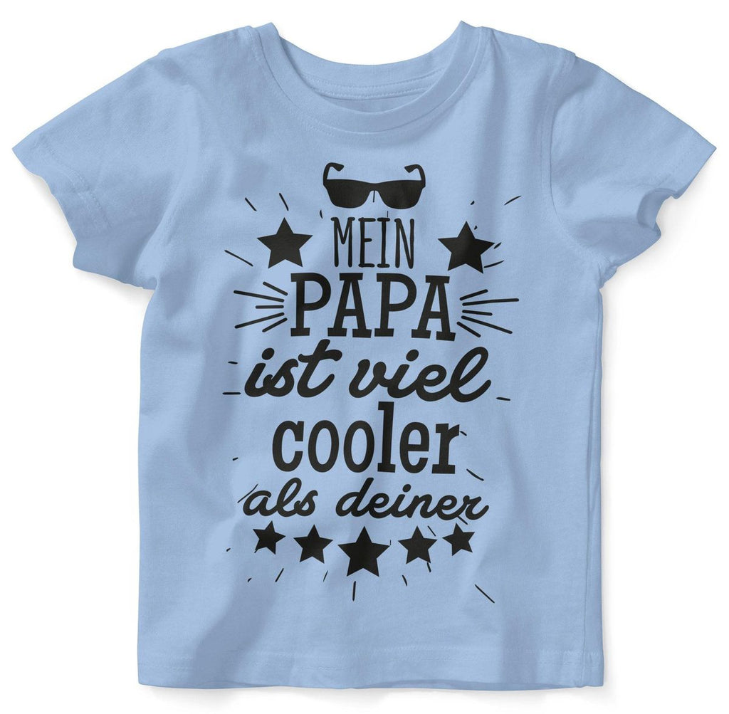 Mikalino Baby / Kinder T-Shirt mit Spruch für Jungen Mädchen Unisex kurzarm Mein Papa ist viel cooler als deiner v2 | handbedruckt in Deutschland | Handmade with love - von Mikalino