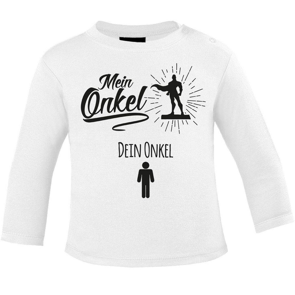 Mikalino Baby Longsleeve Mein Onkel - Dein Onkel - von Mikalino