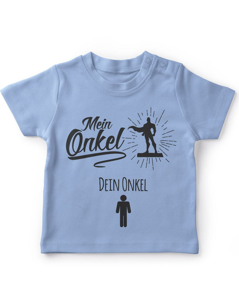 Mikalino Baby / Kinder T-Shirt mit Spruch für Jungen Mädchen Unisex kurzarm Mein Onkel - Dein Onkel  | handbedruckt in Deutschland | Handmade with love - von Mikalino