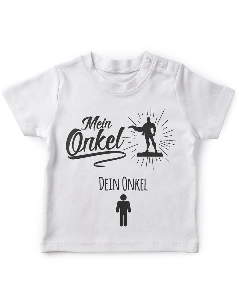 Mikalino Baby / Kinder T-Shirt mit Spruch für Jungen Mädchen Unisex kurzarm Mein Onkel - Dein Onkel  | handbedruckt in Deutschland | Handmade with love - von Mikalino