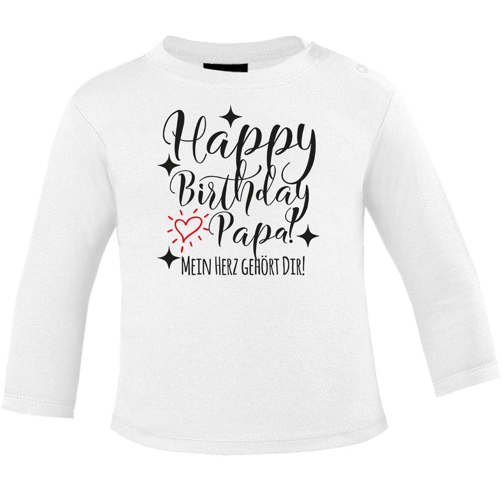 Mikalino Baby Longsleeve Happy Birthday Papa! Mein Herz gehört Dir! - von Mikalino