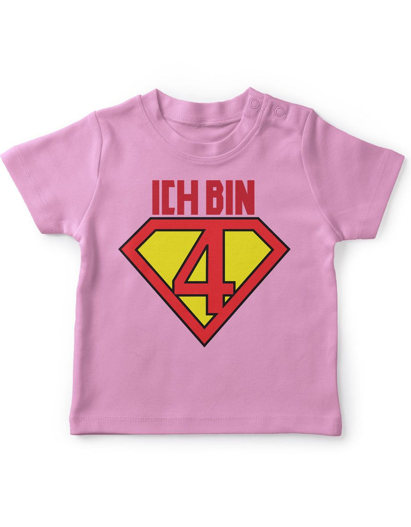 Mikalino Baby / Kinder T-Shirt mit Spruch für Jungen Mädchen Unisex kurzarm Ich bin 4 | handbedruckt in Deutschland | Handmade with love - von Mikalino