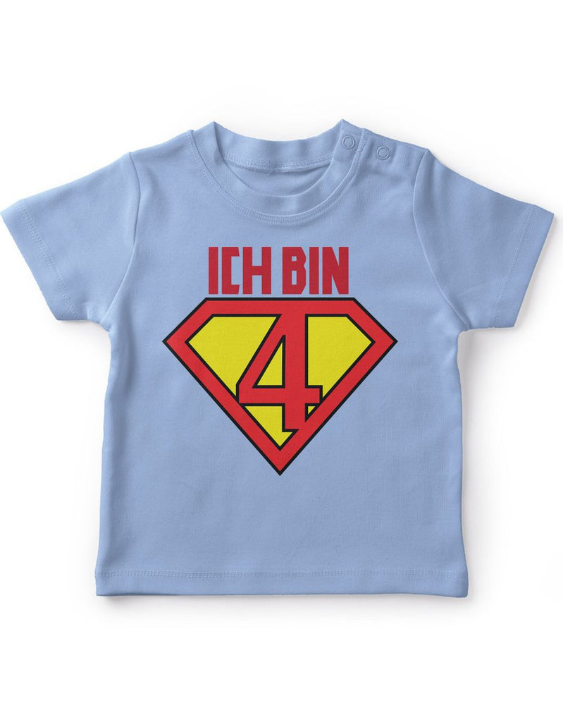 Mikalino Baby / Kinder T-Shirt mit Spruch für Jungen Mädchen Unisex kurzarm Ich bin 4 | handbedruckt in Deutschland | Handmade with love - von Mikalino