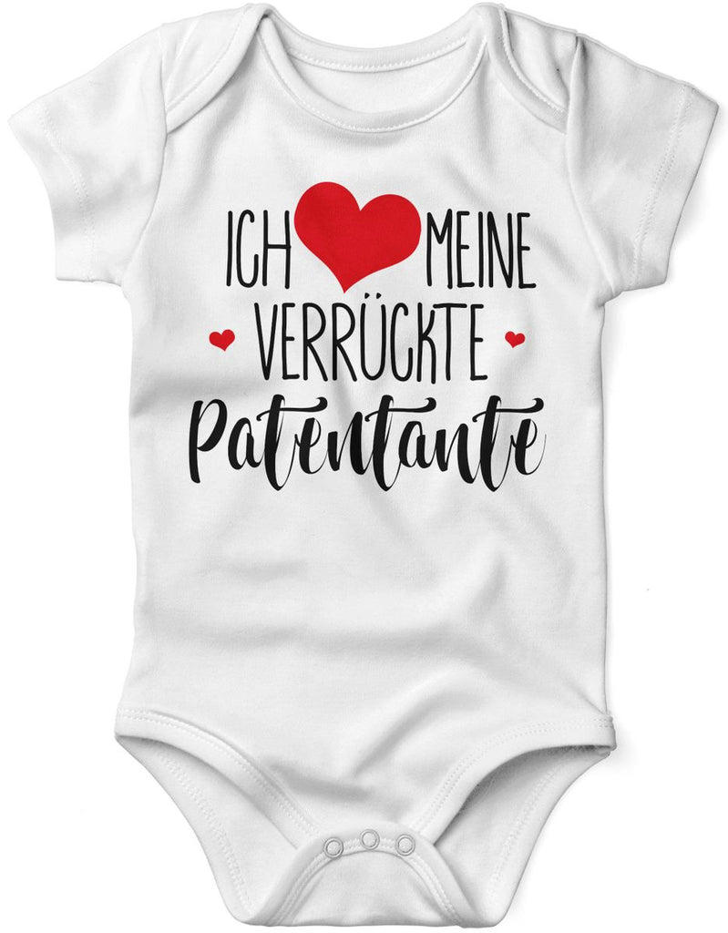 Babybody kurzarm Ich liebe meine verrückte Patentante - von Mikalino