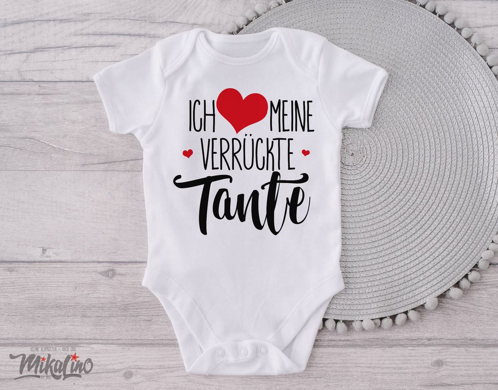 Babybody kurzarm Ich liebe meine verrückte Tante - von Mikalino