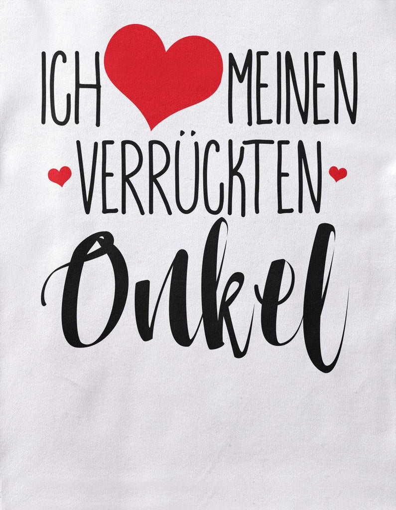 Mikalino Baby / Kinder T-Shirt mit Spruch für Jungen Mädchen Unisex kurzarm Ich liebe meinen verrückten Onkel | handbedruckt in Deutschland | Handmade with love - von Mikalino