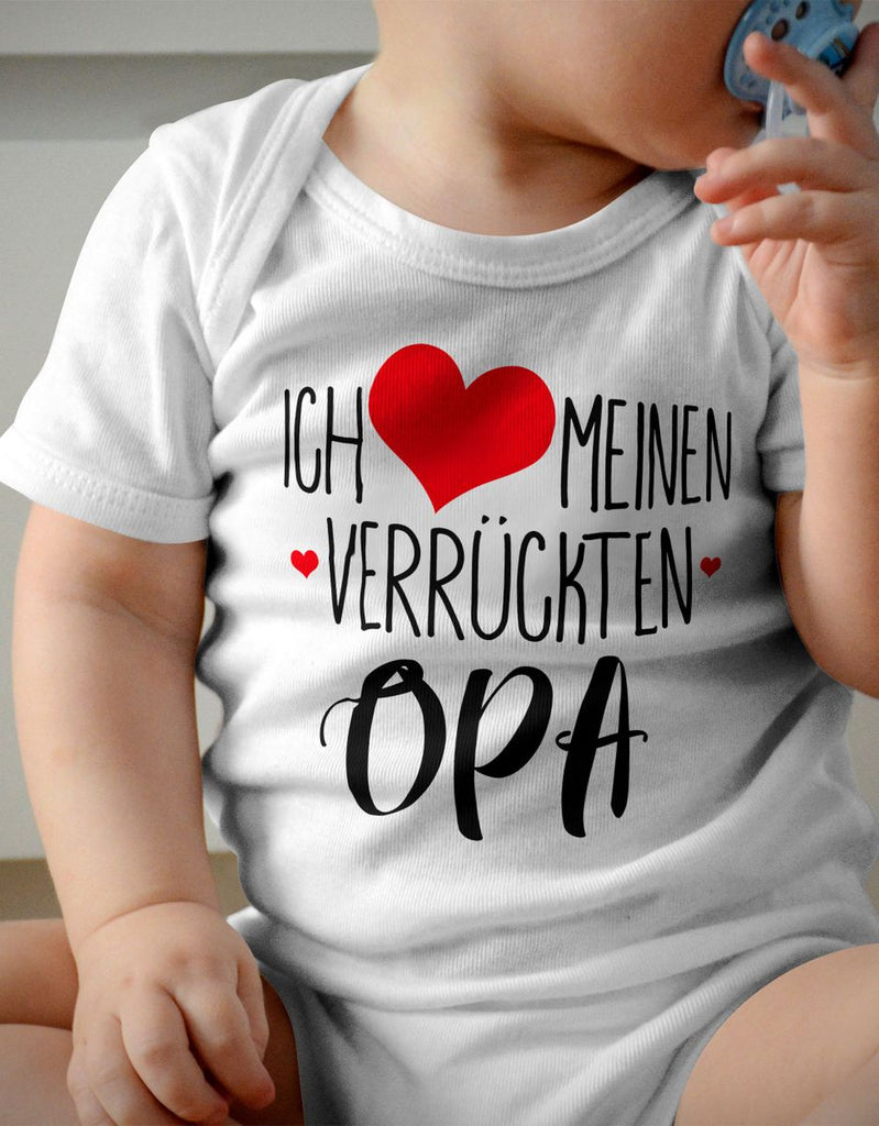 Babybody kurzarm Ich liebe meinen verrückten Opa - von Mikalino