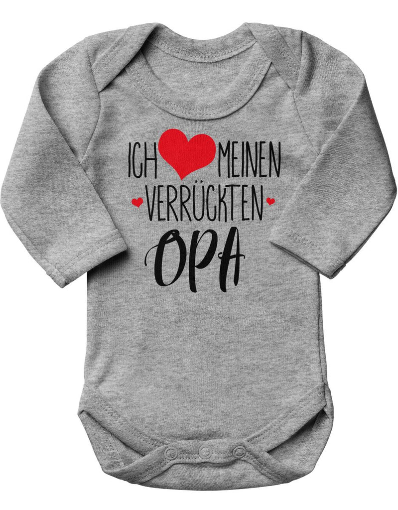 Babybody Langarm Ich liebe meinen verrückten Opa - von Mikalino