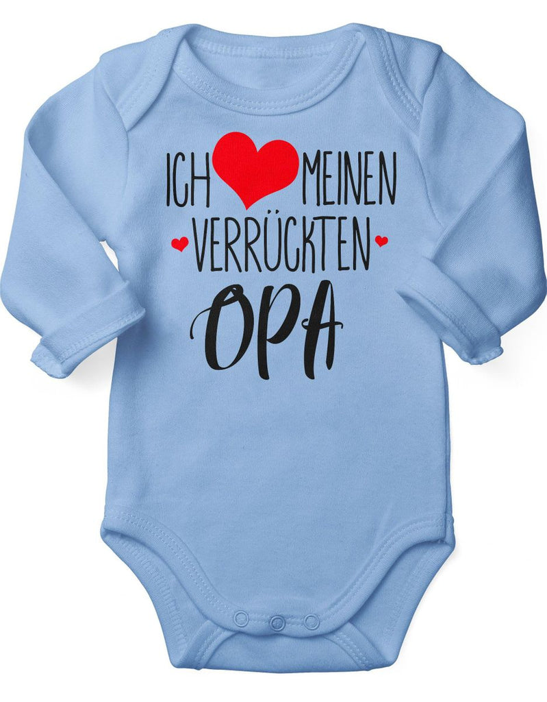 Babybody Langarm Ich liebe meinen verrückten Opa - von Mikalino