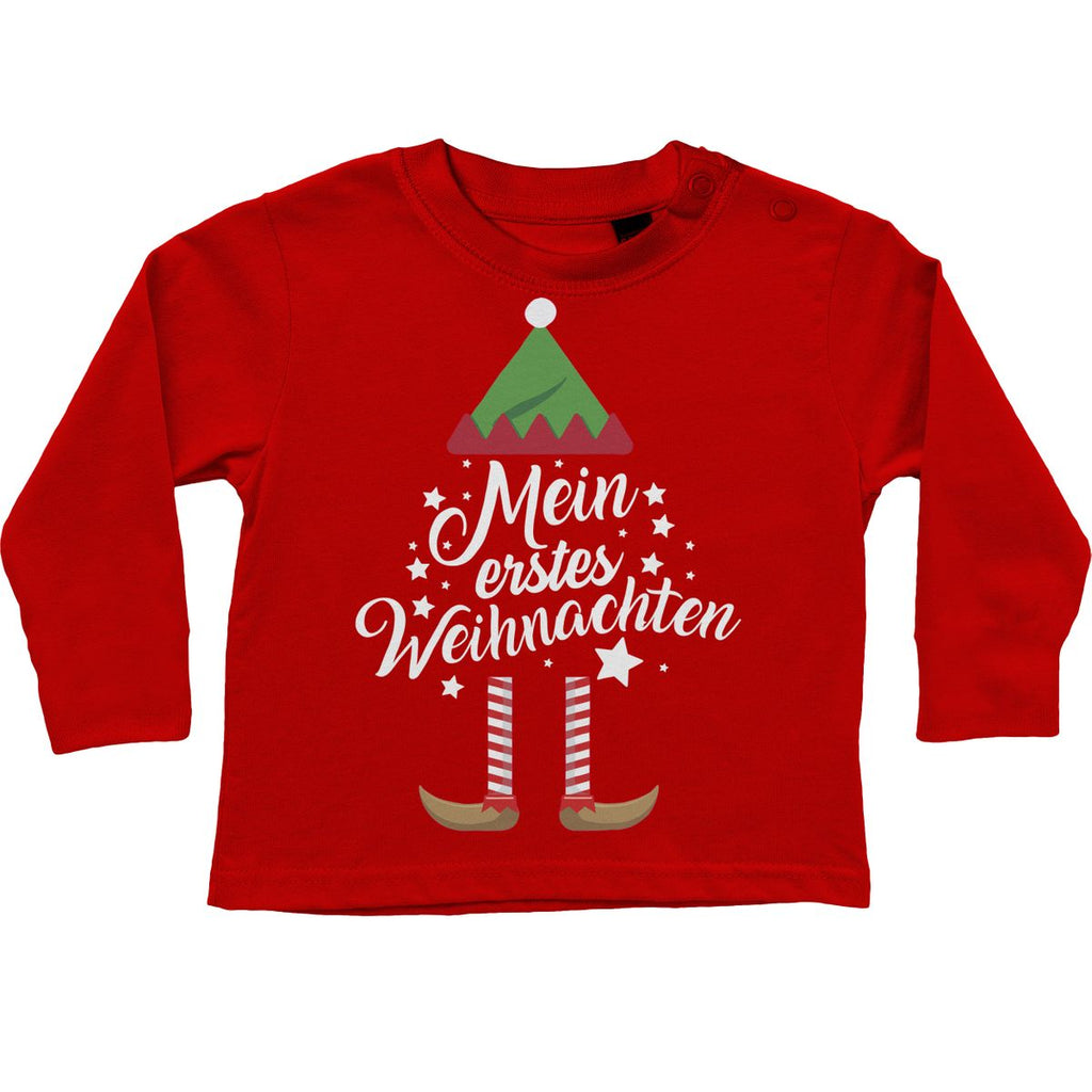 Baby / Kinder Longsleeve Mein erstes Weihnachten (Weihnachts-Elf) - von Mikalino