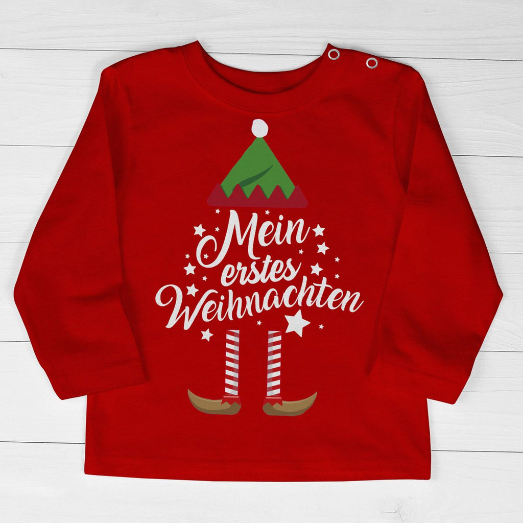 Baby / Kinder Longsleeve Mein erstes Weihnachten (Weihnachts-Elf) - von Mikalino