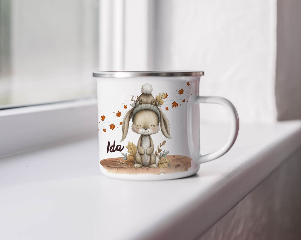 Adorable Bunny in Autumn Outfit Personalized Mug Product