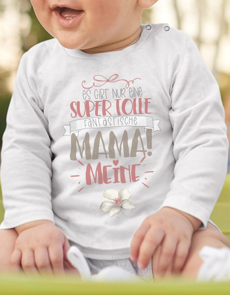 Baby / Kinder Longsleeve langarm Es gibt nur eine super tolle fantastische Mama - meine - von Mikalino