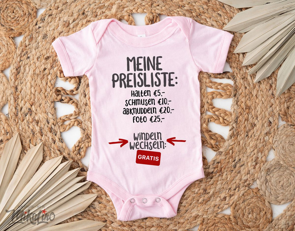 Babybody kurzarm Meine Preisliste - von Mikalino