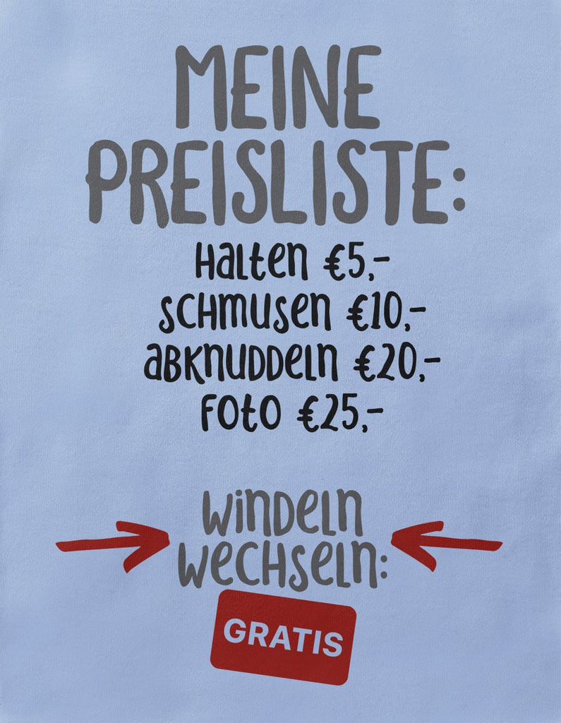 Baby / Kinder T-Shirt kurzarm Meine Preisliste - von Mikalino