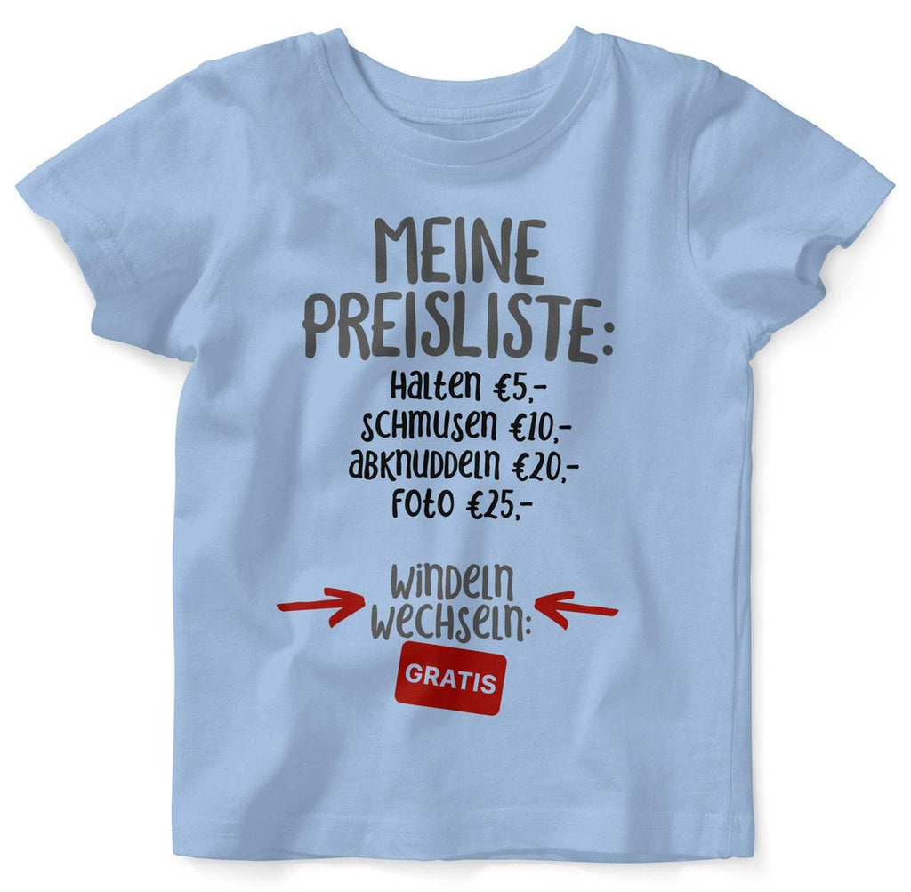 Baby / Kinder T-Shirt kurzarm Meine Preisliste - von Mikalino