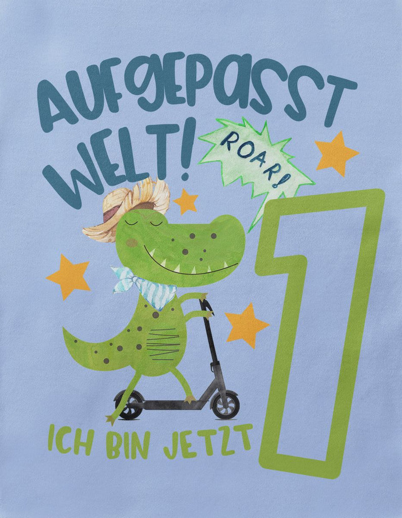 Babybody kurzarm Aufgepasst Welt ich bin jetzt 1 - von Mikalino