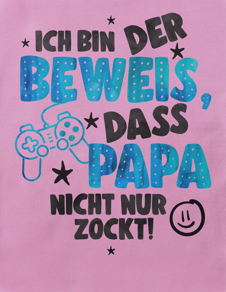 Babybody Langarm Ich bin der Beweis, dass Papa nicht nur zockt blau - von Mikalino