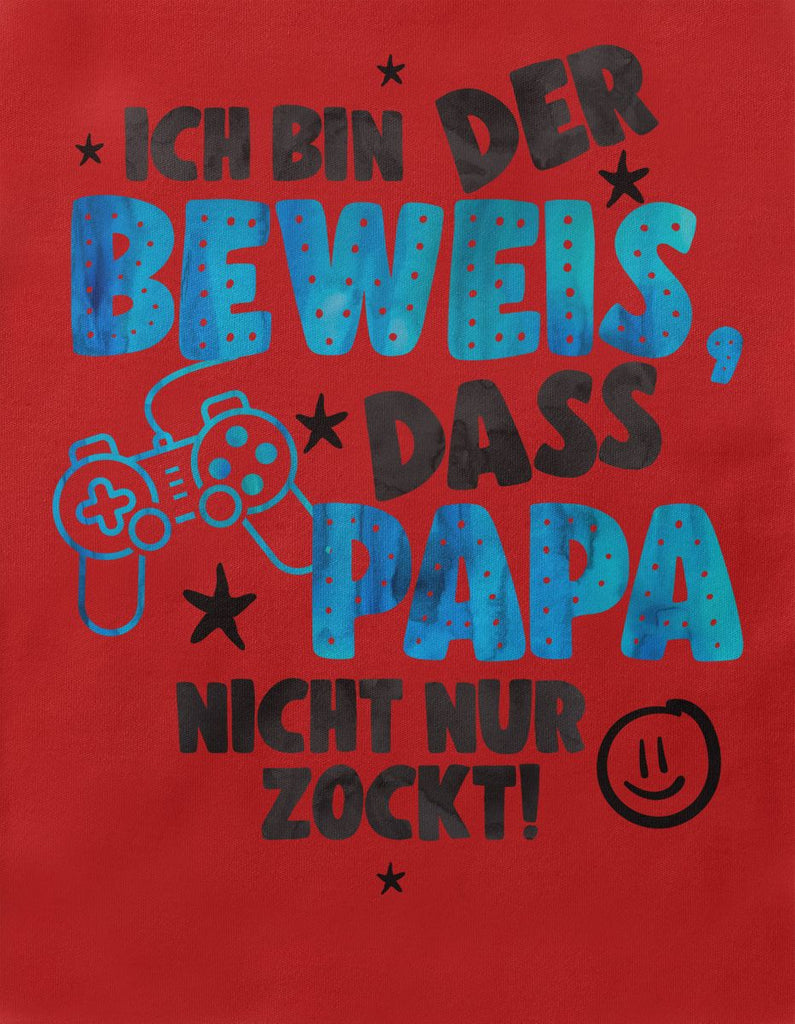 Baby / Kinder Longsleeve langarm Ich bin der Beweis, dass Papa nicht nur zockt blau - von Mikalino