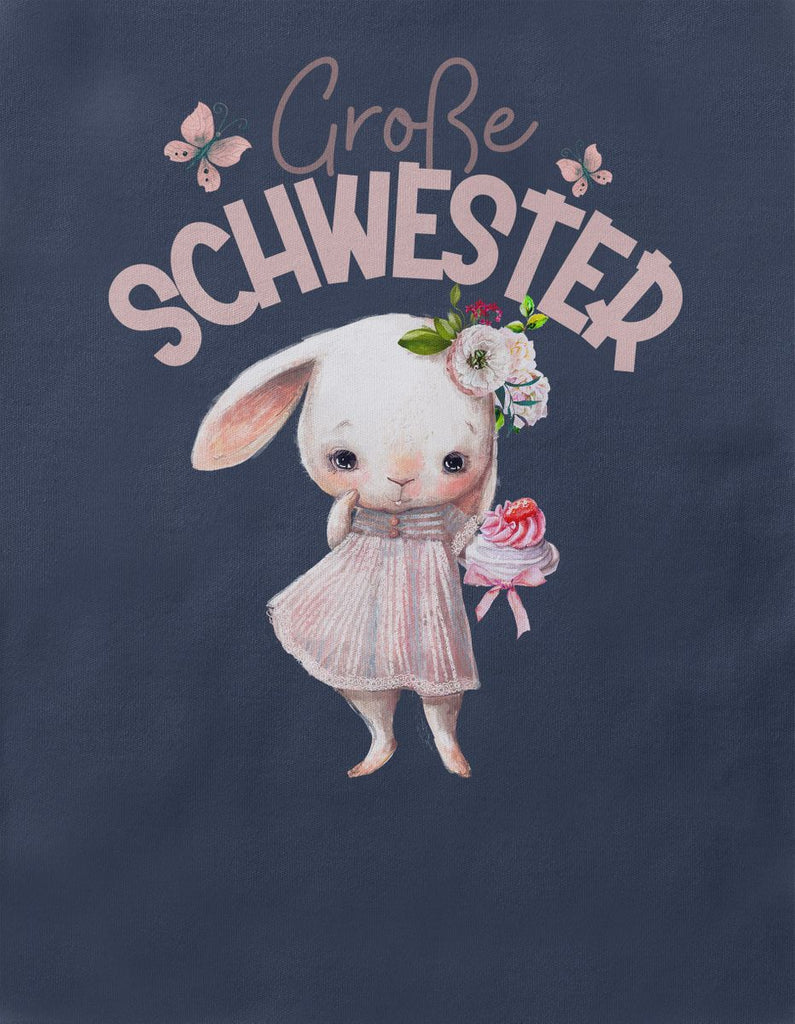 Baby / Kinder T-Shirt kurzarm Große Schwester Hase - von Mikalino