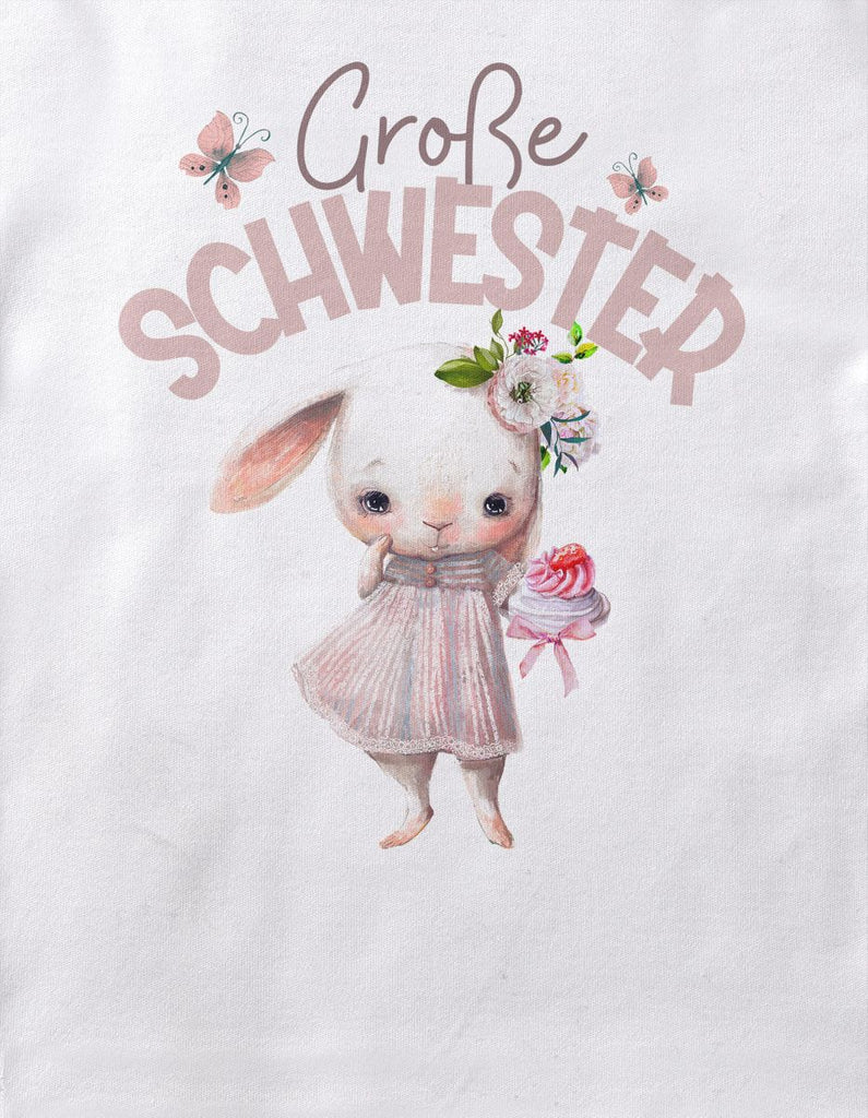 Baby / Kinder T-Shirt kurzarm Große Schwester Hase - von Mikalino