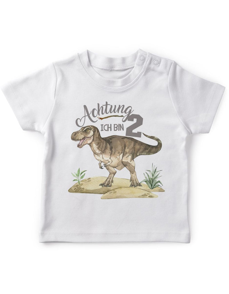 Mikalino Baby / Kinder T-Shirt mit Spruch Ich bin 2 - T-Rex | Kurzarm Shirt für Jungen und Mädchen | Geschenkidee - von Mikalino