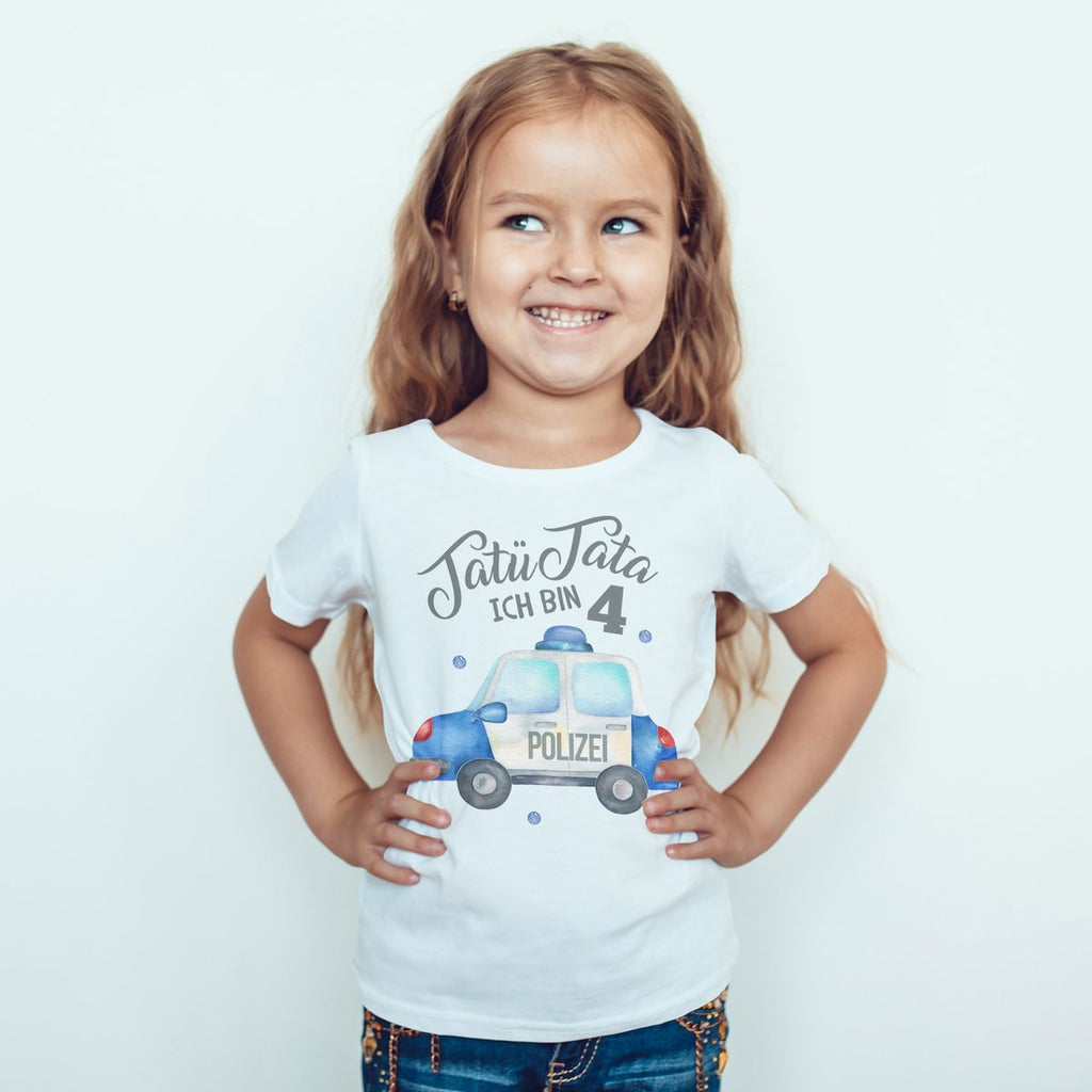 Kinder T-Shirt Tatü Tata ich bin 4 - Polizei - von Mikalino