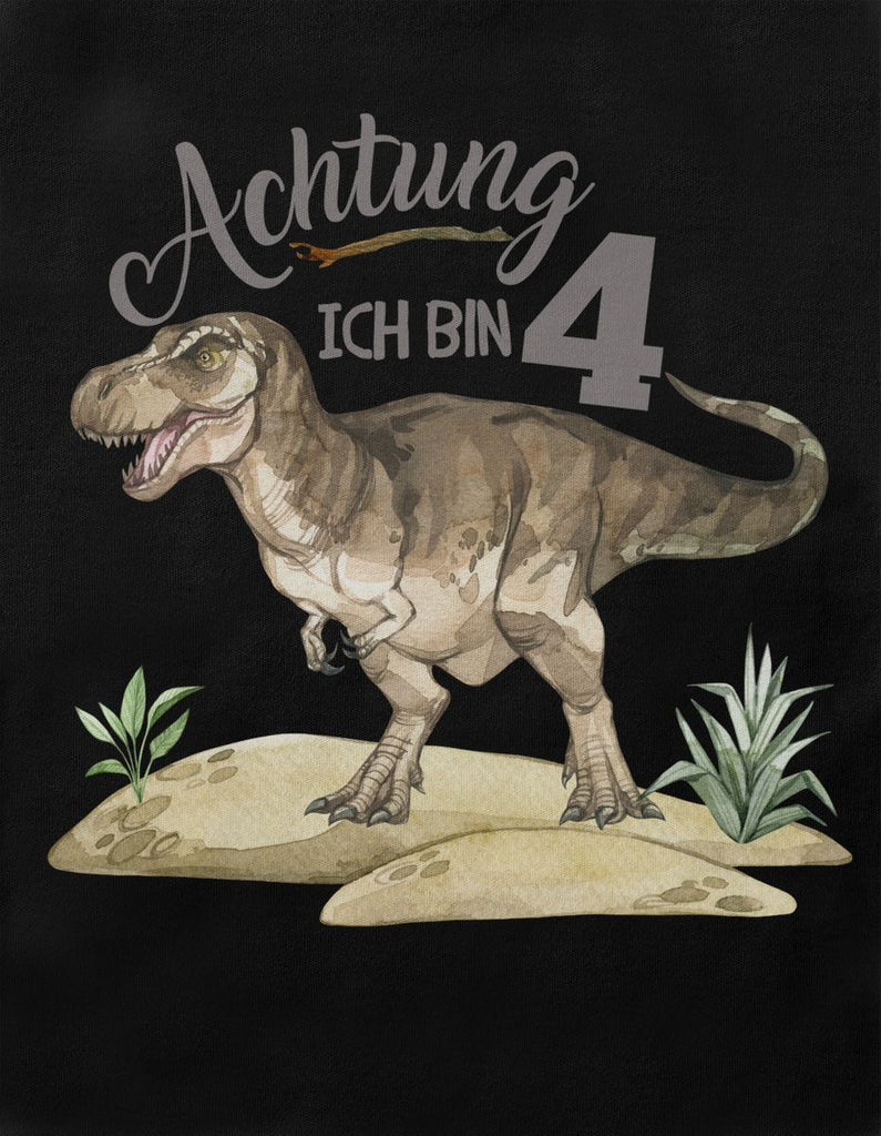 Kinder T-Shirt Achtung ich bin 4 - T-Rex - von Mikalino