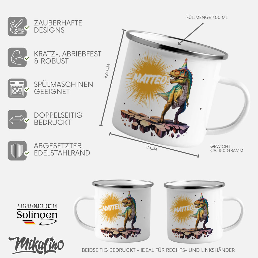 Quirky Dinosaur Mug Double Sided Printed Steel Product
