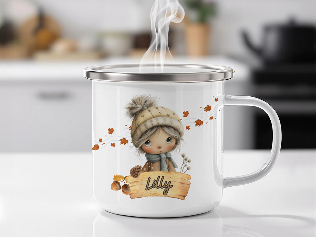 Autumn Girl with Hat Personalized Mug product