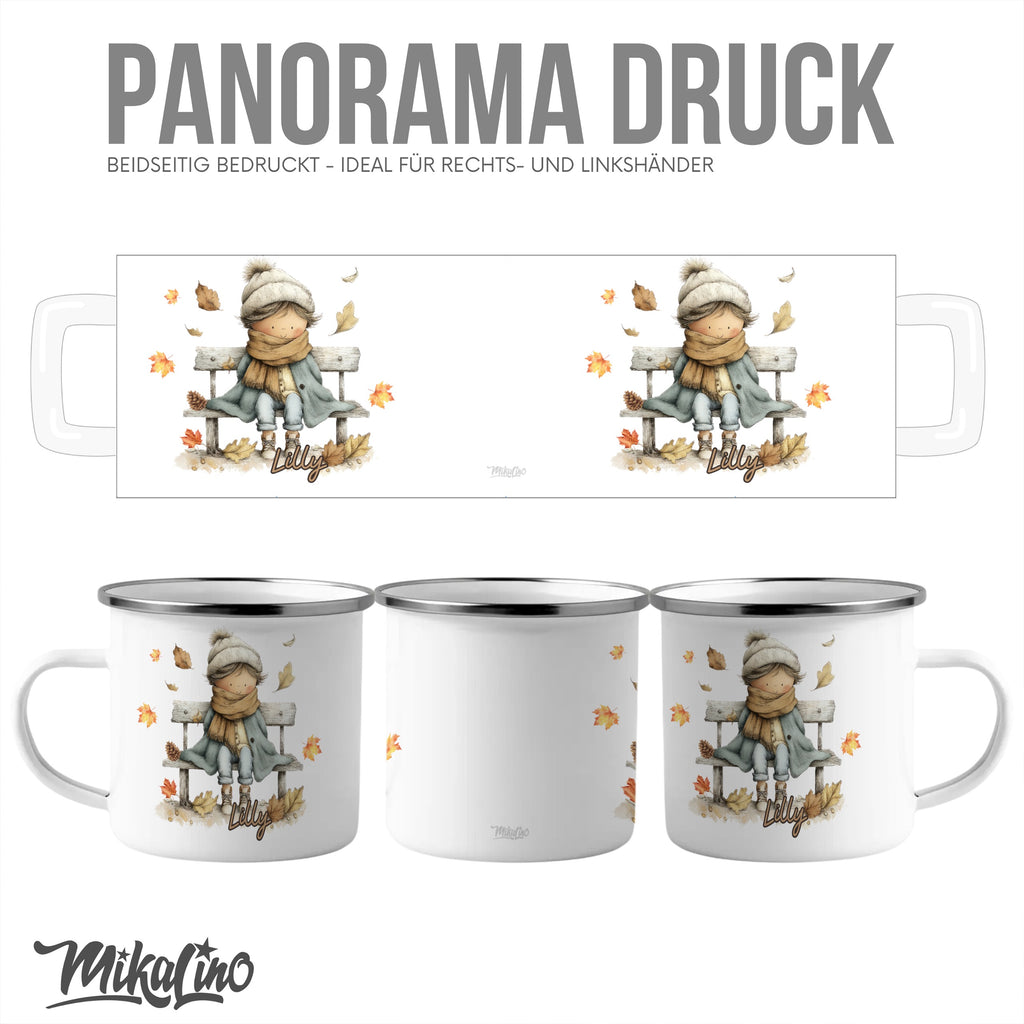 Autumn Leaves Boy Panorama Design Mug product type
