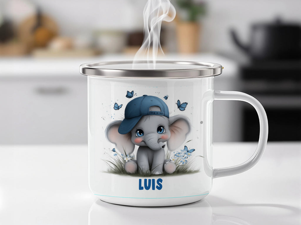 Adorable Baby Elephant in Blue Cap Mug product