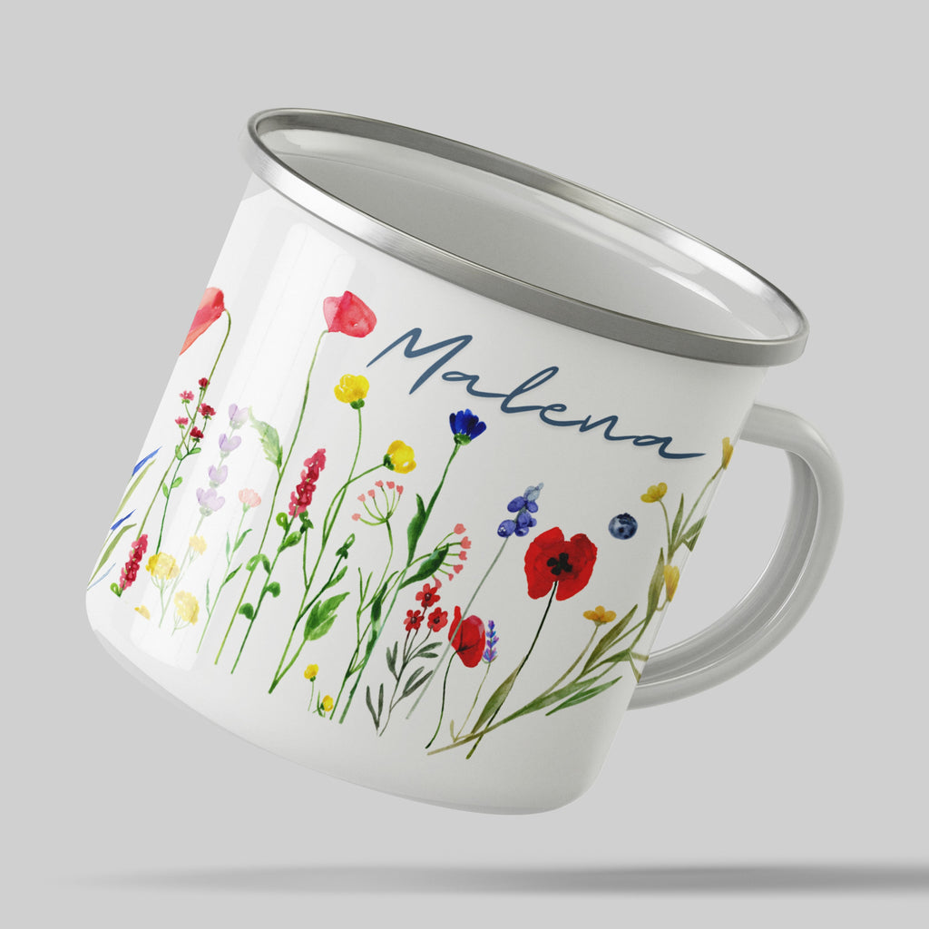 Colorful Floral Design with Name Malena Mug product