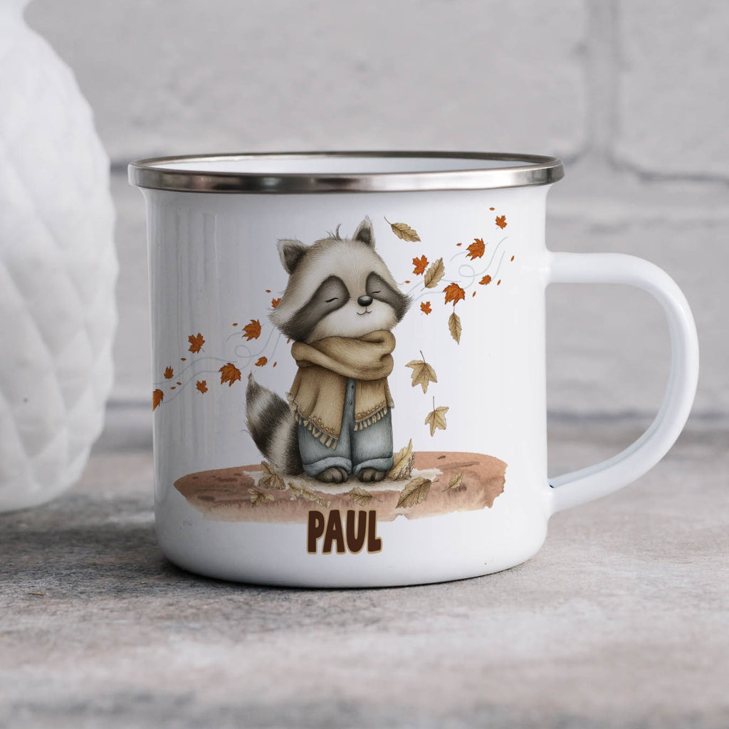 Cute Raccoon Printed Mug With Personalized Name product type