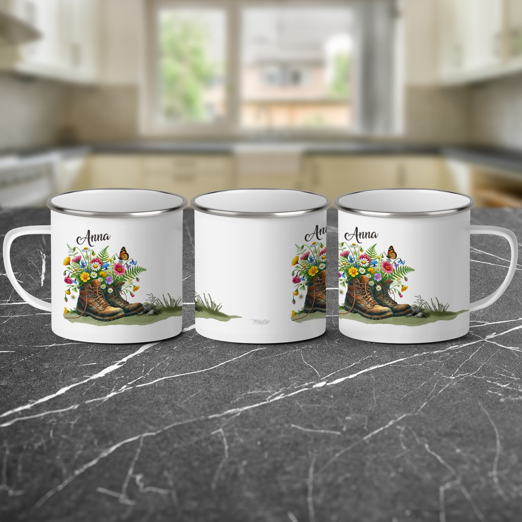 Personalized Floral Boots Design Mug product type
