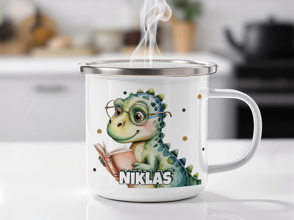 Adorable Dinosaur Reading Personalized Mug product